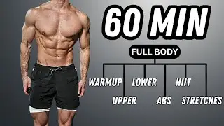 60 Min FULL BODY Workout | No Equipment & No Repeat | Rowan Row