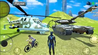 Black Hole Ninja Rope Hero Vegas Crime Simulator | Army Tank and Helicopter #2 - Android Gameplay