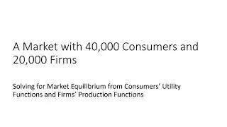 A Market with 40000 Consumers and 20000 Firms: Solve for Equilibrium