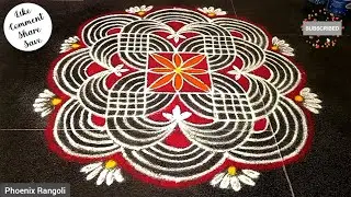 9-1 Beautiful Friday Rangoli ✨️ Traditional Apartment Kolam #fridaykolam #dailykolam #easykolam