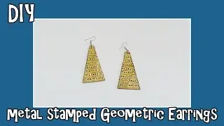 Metal Stamped Geometric Brass Earrings