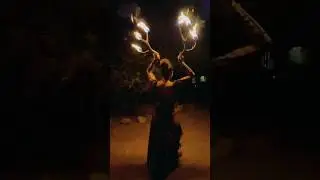 Fire dancing with deer antlers 🔥