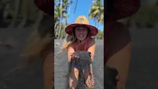 Finding precious stones at a volcanic lava beach!