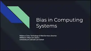 Bias in Computing Systems part 1