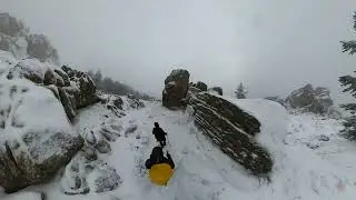 Rando &agrave; Punta Di a Vacca Morta vers Porto Vecchio en Corse sous la neige pendant l'hiver