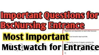 Important Questions for BscNursing Entrance Exam|Evolution|Chapter wise|#Dikshaphogat#