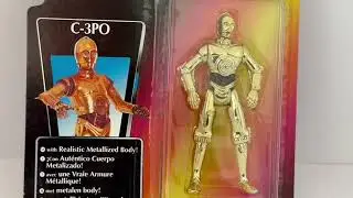 Винтажная красная карточка Star Wars - The Power Of The Force - фигурка дроида C-3PO из фильма 