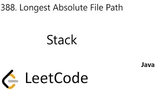 LeetCode 388 | Longest Absolute File Path | Stack | Java