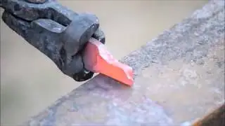 Forging a flint steel striker from a file made in India. 