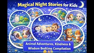 Magical Night Stories for Kids🌙|Animal Adventures, Kindness & Wisdom Bedtime Compilation #kidsvideo
