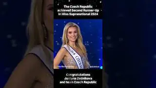 The Czech Republic's Just&yacute;na Zedn&iacute;kov&aacute; is the Second Runner-Up in Miss Supranational 2024. 🇨🇿