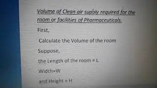 How to calculate Air Supply volume required for a particular clean room