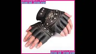 Skulls Rivet Fingerless Gloves Fashion Hip Hop Men Gloves Tactical Mitts Female Moto Mittens Gloves