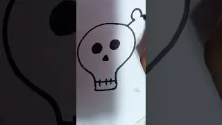 How to draw Drawing A PIRATE SKULL #drawing #art #shorts