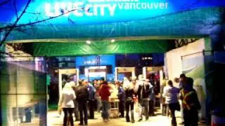 Entering LIveCity Downtown Canada Pavilion Security Gate at the Vancouver 2010 Winter Olympics