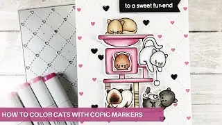 How to Color Cats with Copic Markers | Heffy Doodle Purrfect Day