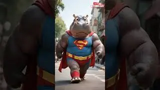 Meet the World's Cutest Superhero: It's Super Hippo! (AI Art)  #animals #aianimals