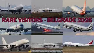 36 rare & occasional visitors (IL76, B747-200, B767-400, AN26...) to Belgrade Airport, H2 2025 (4K)