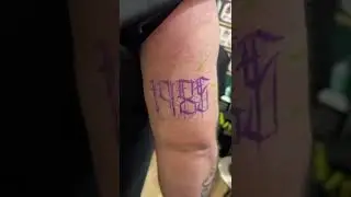 Lettering tattoo. Custom gothic lettering stencil peel. #letteringtattoo #twttoo #tattoos