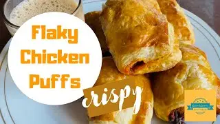 Easy Bakery Style Chicken Puffs | Crispy Flaky Crust - The BEST snack! Indian recipe | Snack w/ chai
