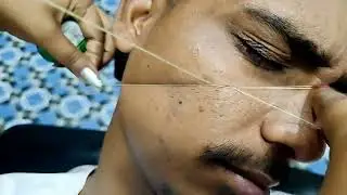 Boys Eyebrow Threading By Lady Barber| Headshave For Boy| Female Face Shave| First Time Eyebrow 😰😭
