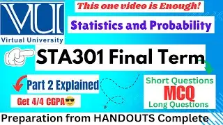 Sta301 Final Term preparation || All Important Formulas and Topics Explained || sta301 finalterm