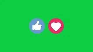 Thumb and Heart Reaction Icon Animation | Green Screen