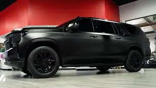 Suburban with KPMF Matte Perfect Black,Gloss Black,Smoked Lights, Gold Caliper Paint,Ceramic Pro