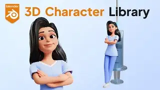 Blender - Nurse Female 3D Character UI Kit Library Tutorial