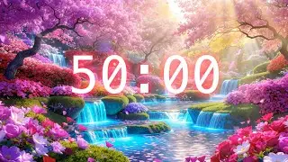 50-Minute Classroom Timer | Flower Garden Focus Countdown for Students and Teachers