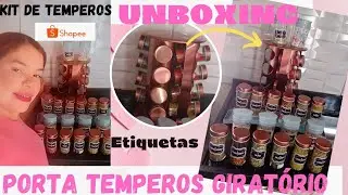 PORTA TEMPEROS giratório da shopee + kit de temperos /23 variedades.