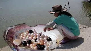 Incredible! In an ugly geoduck I found a beautiful pearl! Queen of Pearls