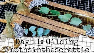 #mothsinthescrattic Day 11 - Gilding - Gilded Upcycled Packaging Acetate Window Bookmarks