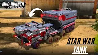 Star war Tank going through muddy road in Spintires Mudrunner