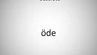 How to say desolate in German? (&ouml;de)