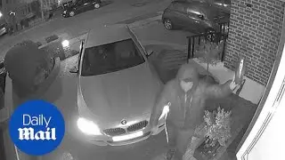 Moment thieves use hi-tech device to steal &pound;25,000 keyless BMW