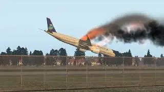 Plane Crash in Moscow SAUDIA A350-900 [Engine Fire]