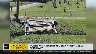 Volunteer fire department sign destroyed