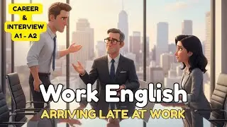 ARRIVING LATE AT WORK - LEARN HOW TO APOLOGIZE Learn CAREER English | A1-A2 Story for Work