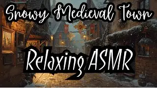 Medieval Christmas Alley Ambience ❄️ Calm Piano ASMR &bull; Snowy Medieval Town for Relaxing & Writing