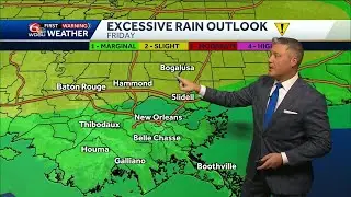 Tracking stormier days leading into and through the Labor Day weekend in your New Orleans weather...