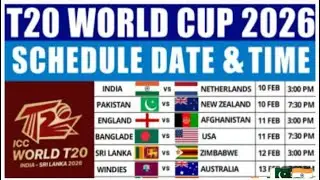 ICC T20 World Cup 2026 Full Schedule || India & Sri Lanka 🇱🇰 