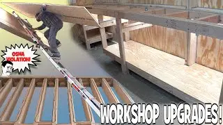 EXCITING Upgrades For The Workshop!!! Building EXO's DIY Workbench w/ Garage Loft & Car Audio DESK!!