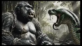 King Kong fighting the giant python monster: Fierce Skull Island Fight | King Kong