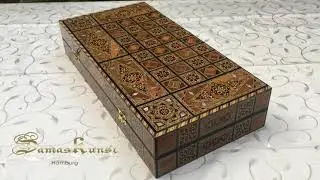 Holz Backgammon/Schachbrett Damaskunst BT 502
