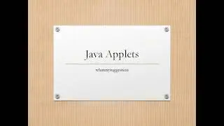 How To Create Applet  in Java
