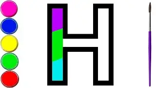 How to draw Letter H | Learn Alphabet | Drawing & Coloring for Kids and Toddlers | Easy Drawing