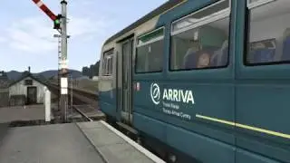 Arriva Class 142069 and 150253 departs Coedwig Ar Bys