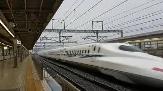 BULLET TRAIN Passing By Odawara Station-JAPAN