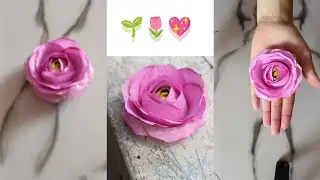 DIY Tissue Rose ll🌱🌷#craftrkuhis #tissuecraft #craft #youtubevideo #diy